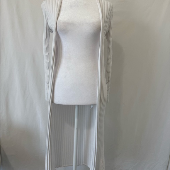 Express Ribbed White Cardigan - Picture 1 of 5
